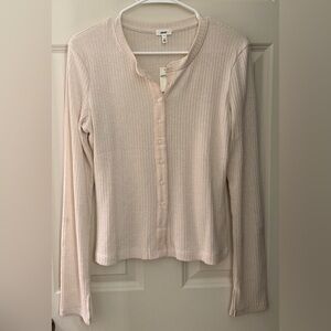 NWT Aerie Button Front Sparkly Cardigan, Ivory, M